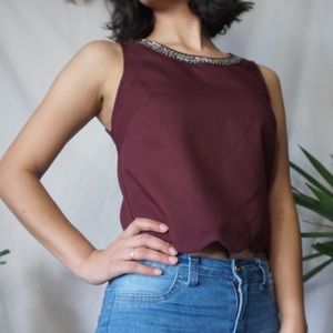 Purple going out crop top with embellishment